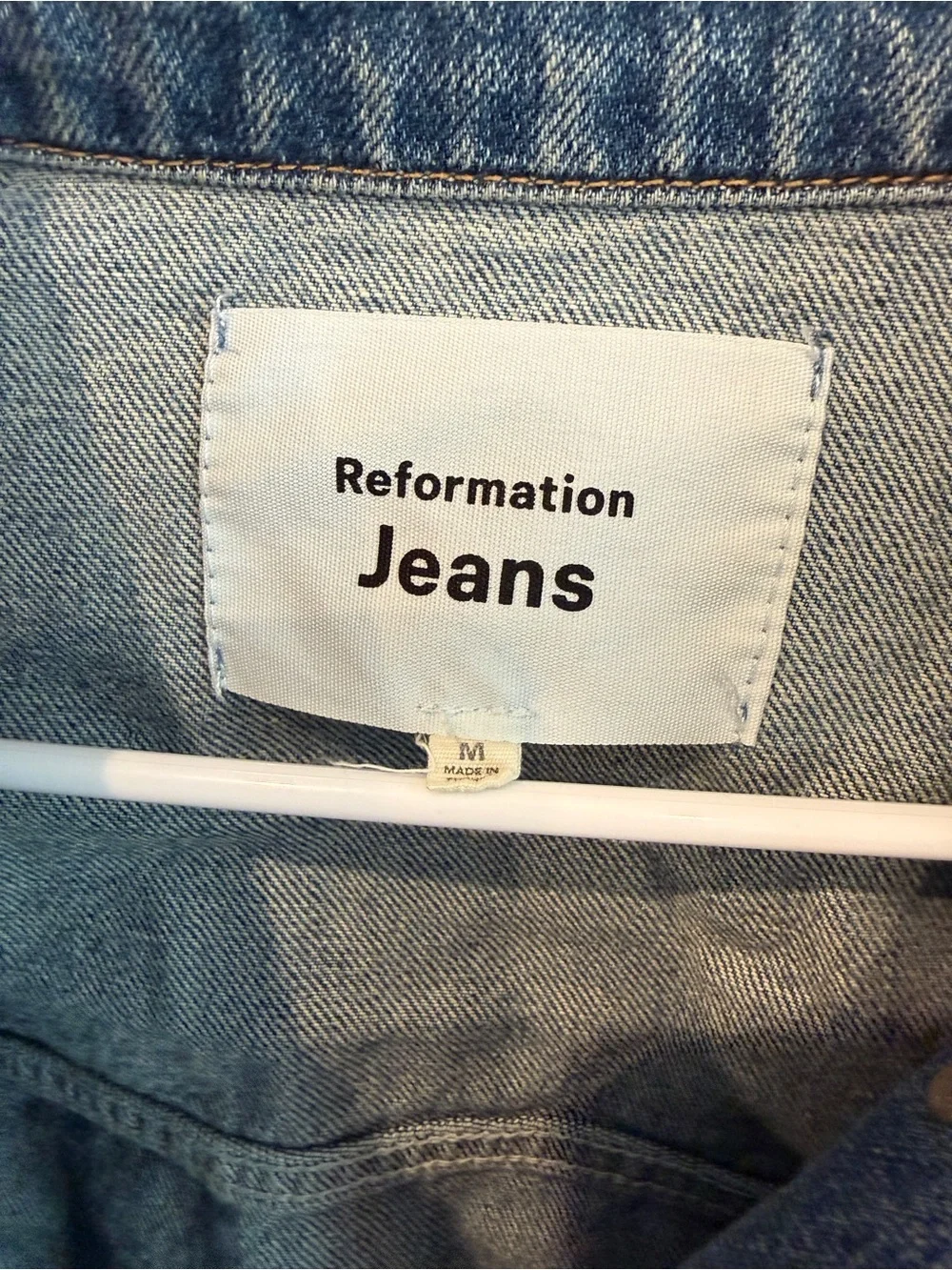 Reformation Light Blue Cropped Denim Jacket